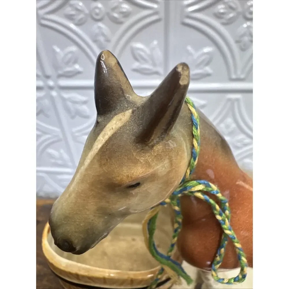 Vintage Japan Horse Planter Mare Ceramic Brown Figurine